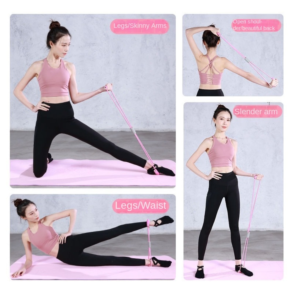 Yoga Fitness At Home - Set Tali Resistensi 6-Tube dengan Pedal