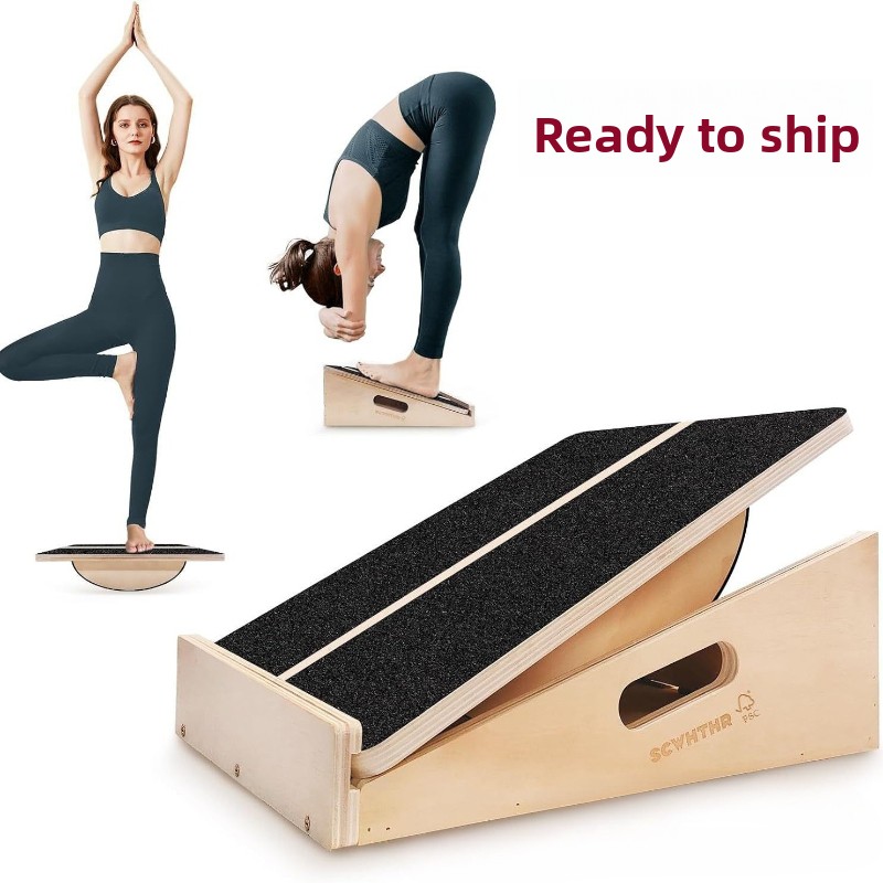 Balance Board Fitness - Papan Keseimbangan Kayu 2-in-1, Peralatan Kebugaran