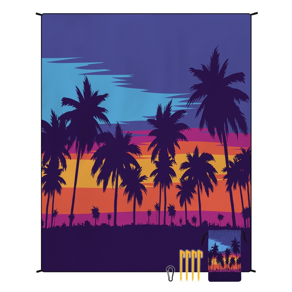 Yoga Fitness Mat - Handuk Pantai Motif Pohon Palem 71x86.6in,