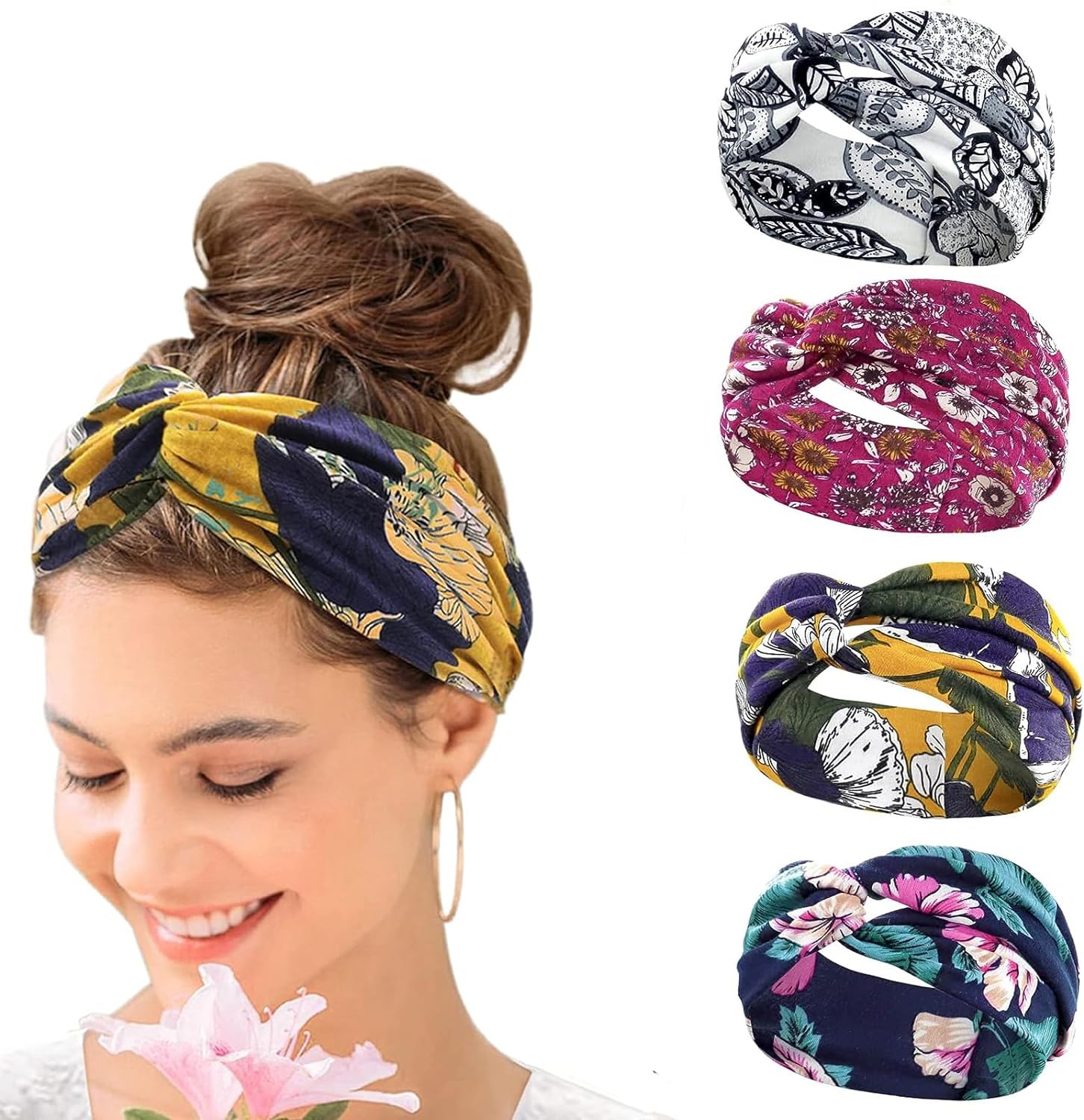 Yoga Fitness Girl - 4 BH bando Boho wanita, ikat