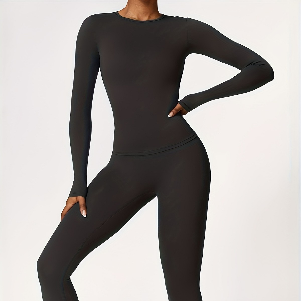 Setelan yoga ketat lengan panj - Yoga & Fitness With Denise ulasan dan harga