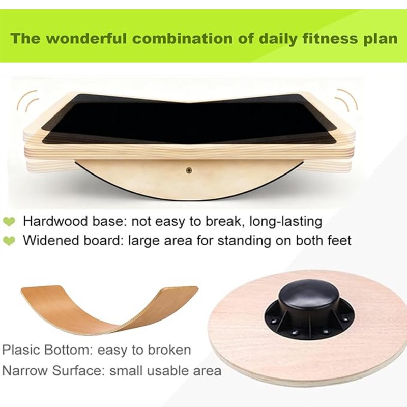 Meja Keseimbangan Kayu Portabe - Balance Board Fitness ulasan dan harga