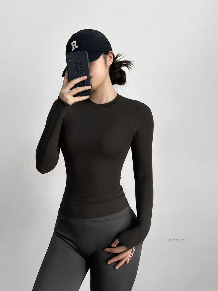 Kaos Yoga Lengan Panjang Slim  - Yoga Fitness Girl ulasan dan harga